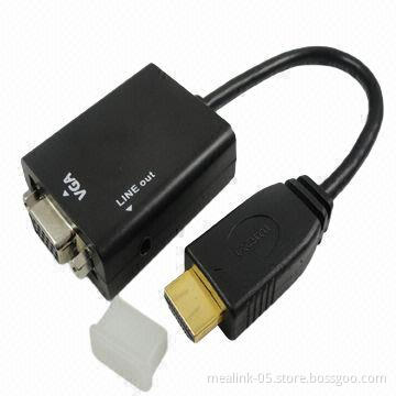 HDMI® to VGA + Audio Cable (20cm), Compliant with 1.3, 165MHz Operating Frequency